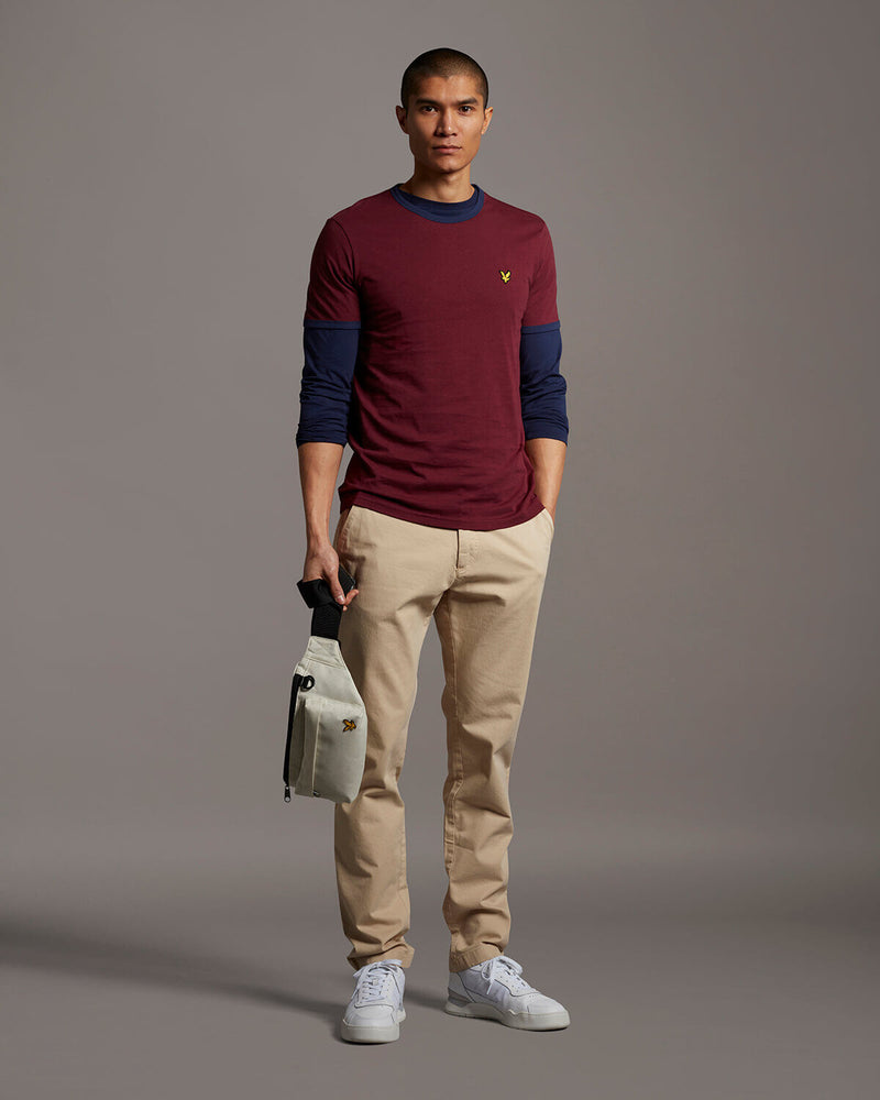 Ringer T-shirt - Merlot/navy