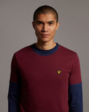 Ringer T-shirt - Merlot/navy