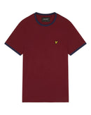 Ringer T-shirt - Merlot/navy