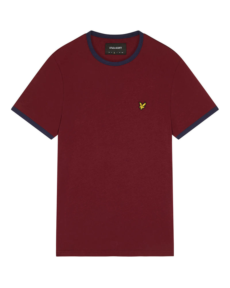 Ringer T-shirt - Merlot/navy