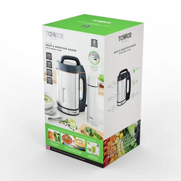 Tower 1.6l Electric Soup Maker And 500ml Flask