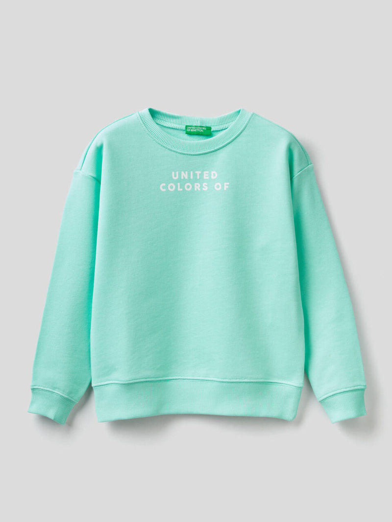 Girls Back Print Sweatshirt - Mint