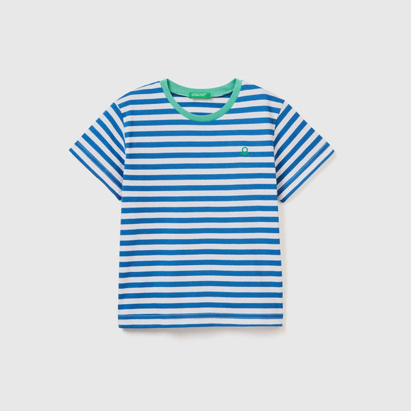 Boys Stripe T-Shirt - Blue/White