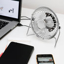 USB Metal Desk Fan Silver
