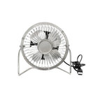 USB Metal Desk Fan Silver