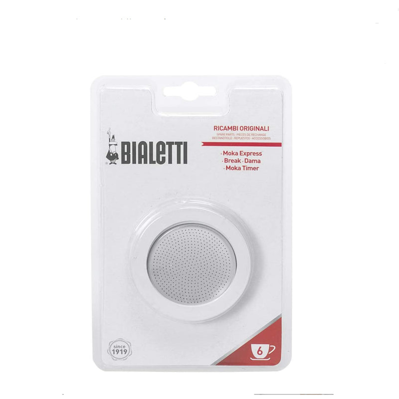 Moka 6 Cup 3 Pack Replacement Rubber Gasket + Filter