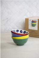 Ceramic 'World of Flavours' Patterned Cereal Bowl Set 4 Piece Gift Box