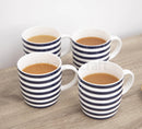 Barrel Mug Set of 4 Nautical Stripe Design