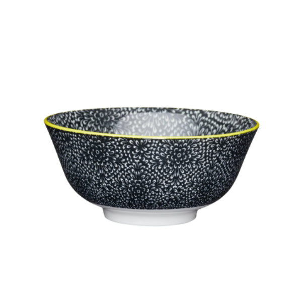 Black and White Floral Ceramic Bowls
