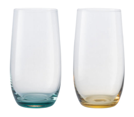 Colours Large Tumblers Green/Yellow Set Of 2