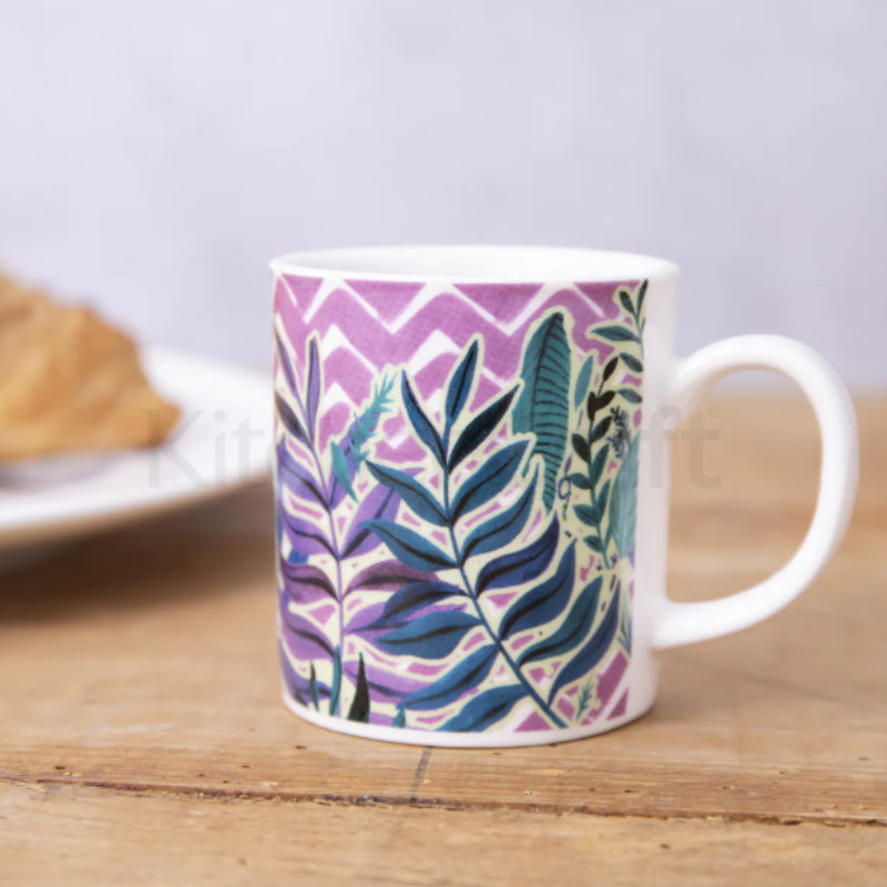 Espresso Mug Exotic Leaves Design