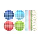 Home Made Pack of 8 Gingham Patterned Fabric Jam Cover Kits
