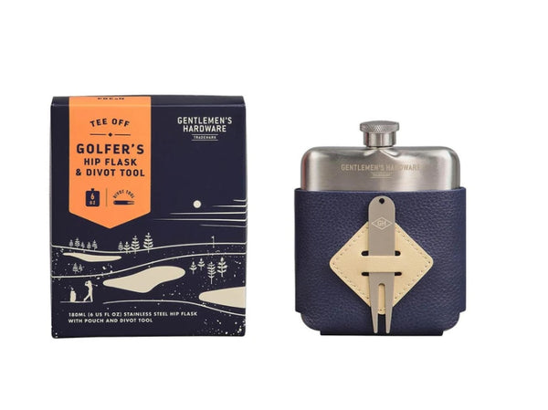 Golfers Hip Flask & Divot Tools Set