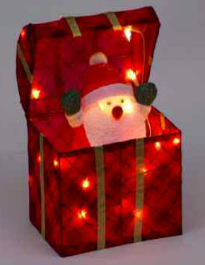 Animated Santa Gift Box 32cm