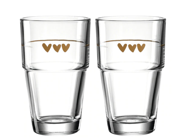 Set of 2 Tumblers with Hearts