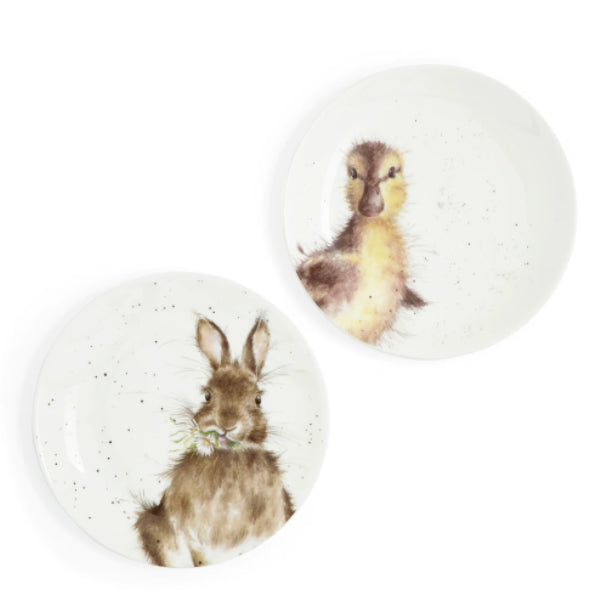 Wrendale Coupe Plate Set Of 2 Bunny & Duck