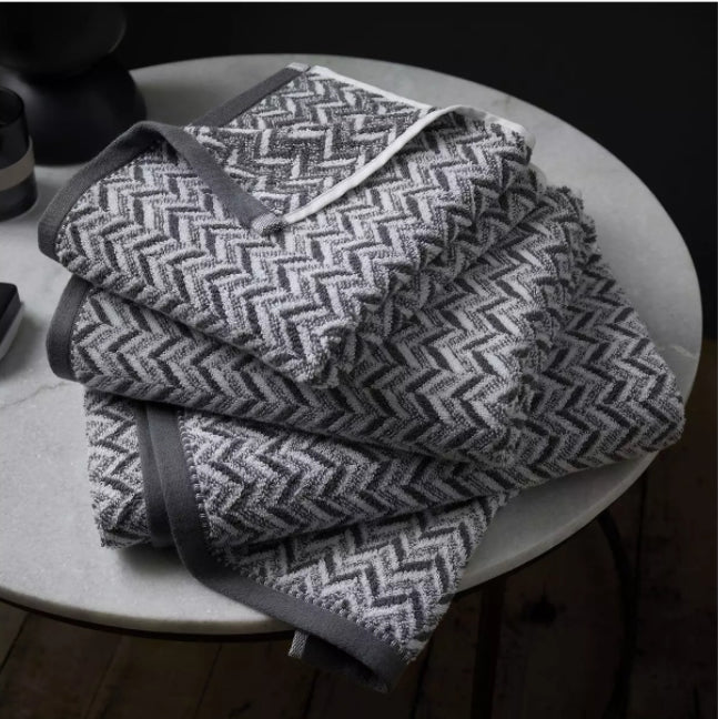 Herringbone Towels - Grey