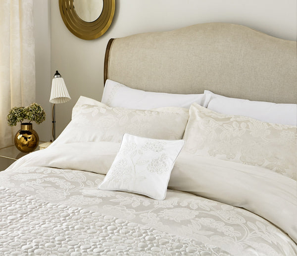 Letty Embroidered Pillowcase Porcelain