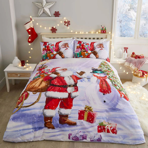 Santa & Snowy Multi Duvet Cover Set - Multipatterned