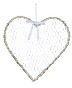 60cm White Willow Heart Hanger