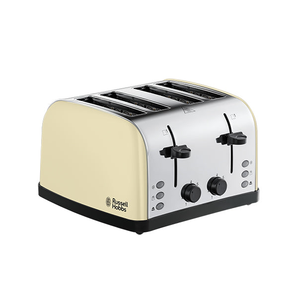 Stainless Steel 4 Slice Toaster - Cream