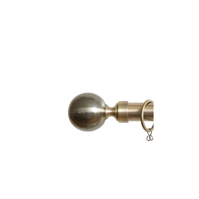 28mm Antique Brass Ball Curtain Pole Set - 240cm