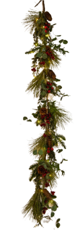160cm Christmas Garland Pine Red Berries