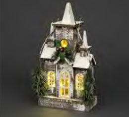 52cm Wooden Church with LED