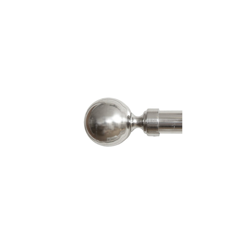 28mm Brushed Silver Ball Curtain Pole Set - 240cm