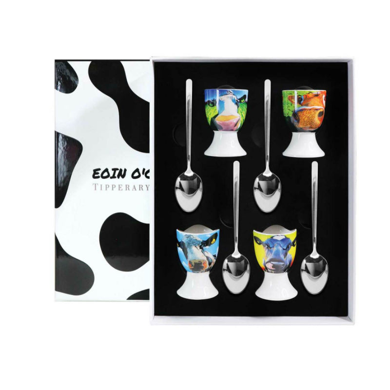 Eoin O'Connor Set Of 4 Egg Cups & Spoons