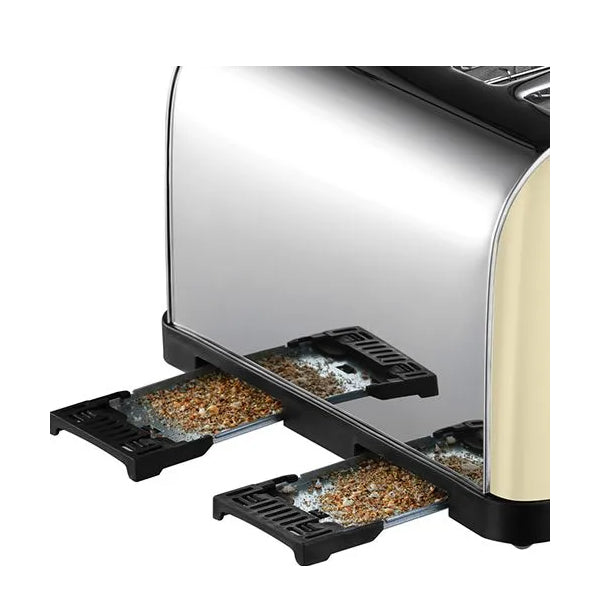 Stainless Steel 4 Slice Toaster - Cream