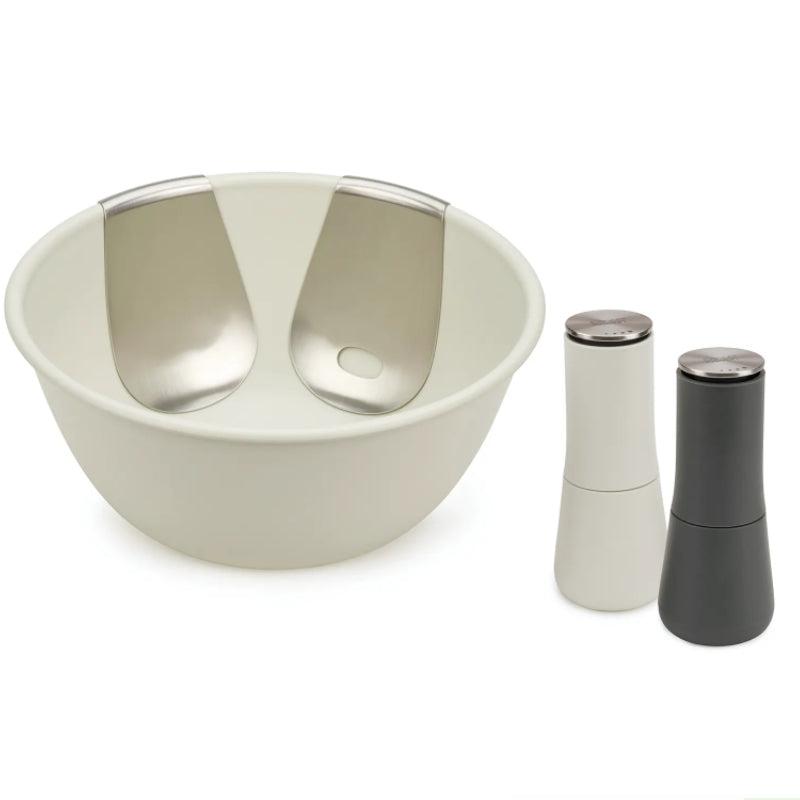 Salad Bowl With Servers & Salt and Pepper Mill Set