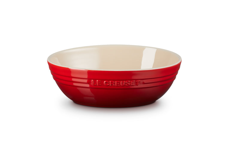CHEFS SPECIAL PRICE! Stoneware Oval Serving Bowl - Cerise