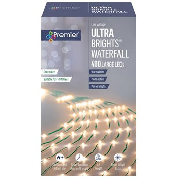 2.4m 200 Lights Ultrabright Waterfall Warm White