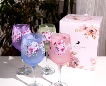 Floral Wine Set of 4