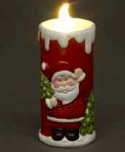 15cm Ceramic Santa Candle with LED