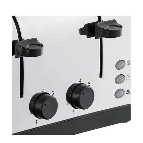 Stainless Steel 4 Slice Toaster - Cream