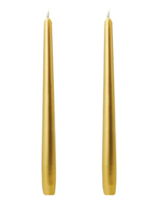 Set Of 2 Dinner Candle - Metallic Gold