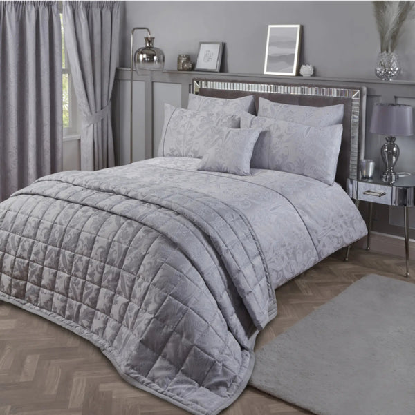 Nouveau Damask Jacquard Silver Lined Curtains 66" x 72"