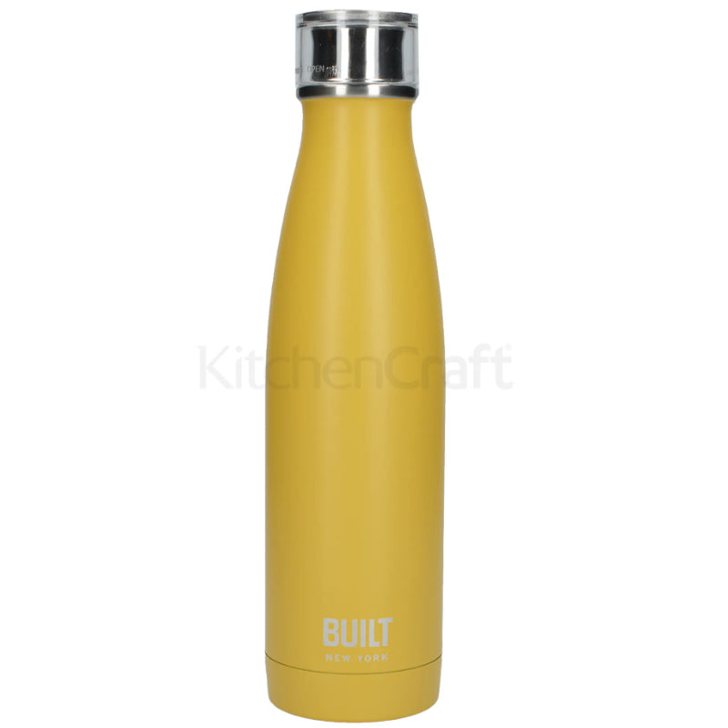 500ml Double Walled Stainless Steel Water Bottle Mustard