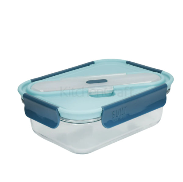 Retro Glass 900ml Lunch Box with Cutlery