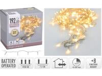 192 Battery Operated LED Lights Clear Wire Warm White