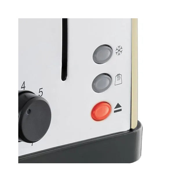 Stainless Steel 4 Slice Toaster - Cream