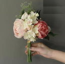 35cm Pink Peony & Hydrangea Tied Bundle