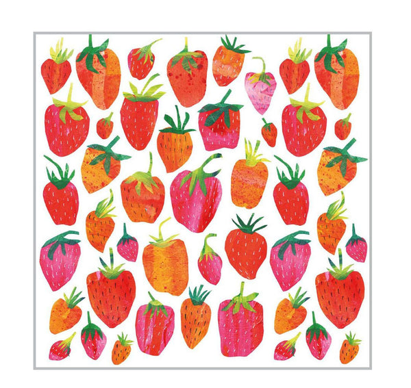Pack of 20 Cocktail Napkins 25 x 25 - Strawberry Collage