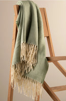 Herringbone Throw - Forest Green