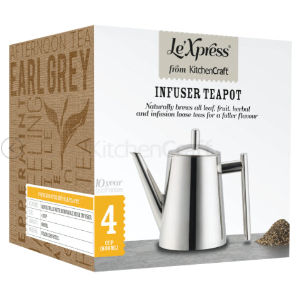 Le’Xpress Stainless Steel 800ml Infuser Teapot