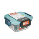300ml Blue Glass Lunch Box Retro