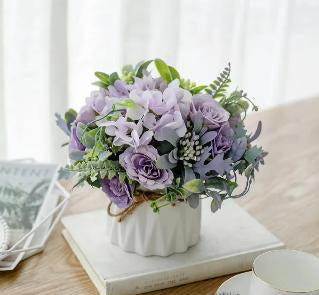 19cm Purple Rose Hydrangea Pot