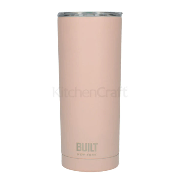 565ml Double Walled Stainless Steel Travel Mug Pale Pink